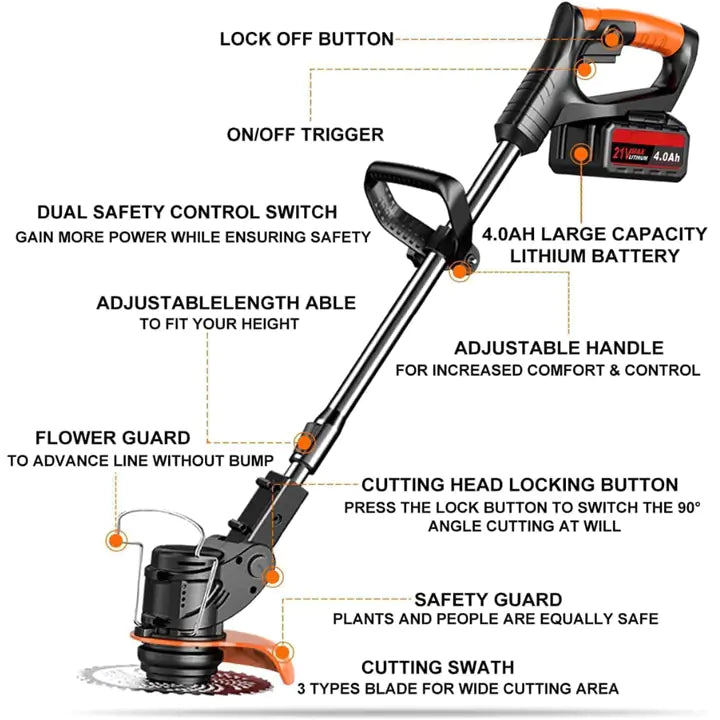 3-in-1 Cordless Lawn Tool – Trimmer, Edger & Brush Cutter