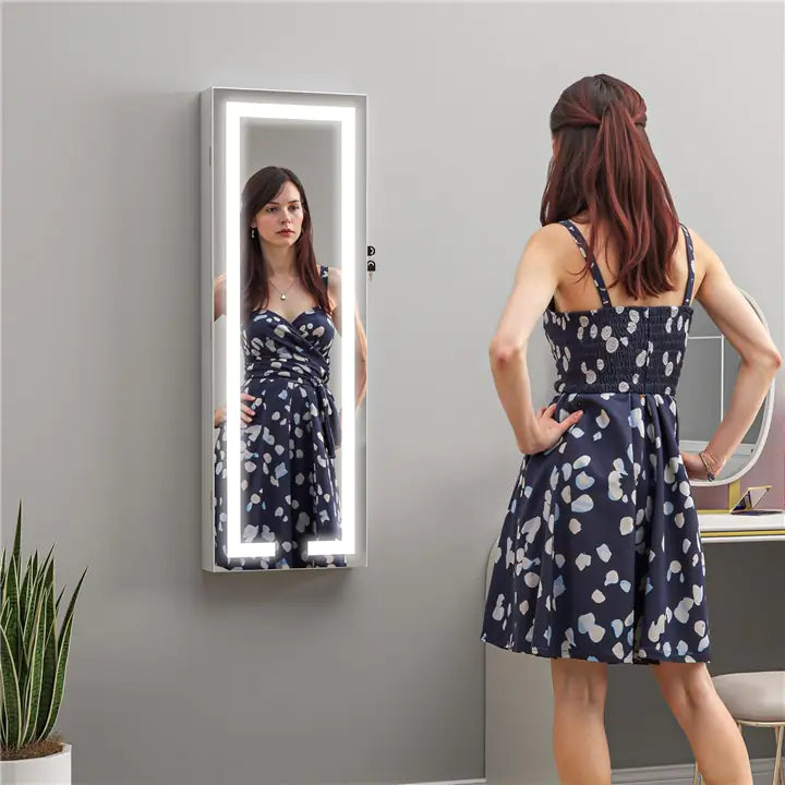 Illuminated Wardrobe Mirror & Jewelry Vault