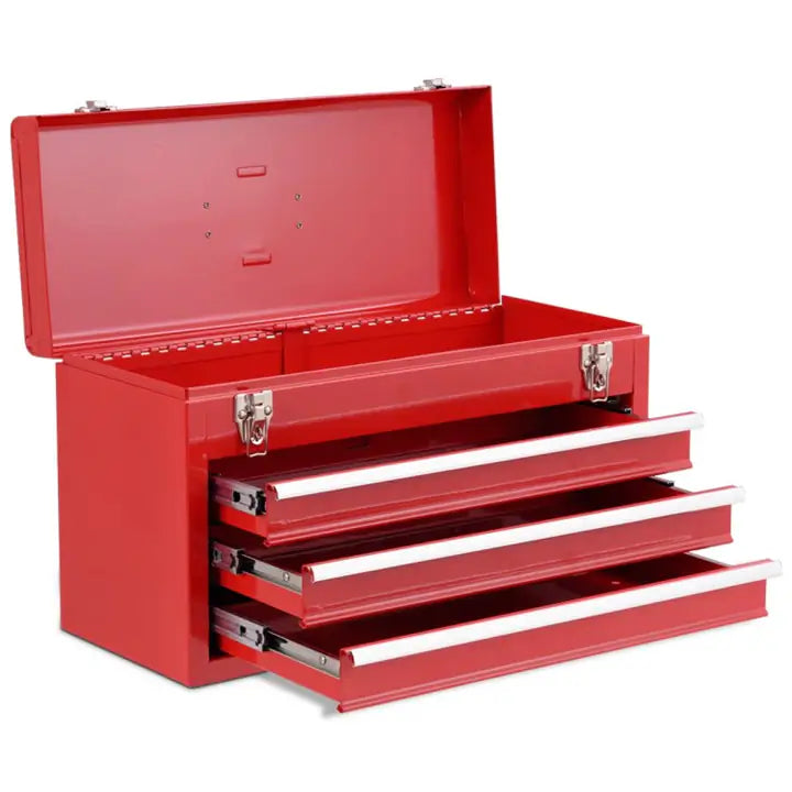 Portable 3 Drawers Mechanic Tool Cabinet Box