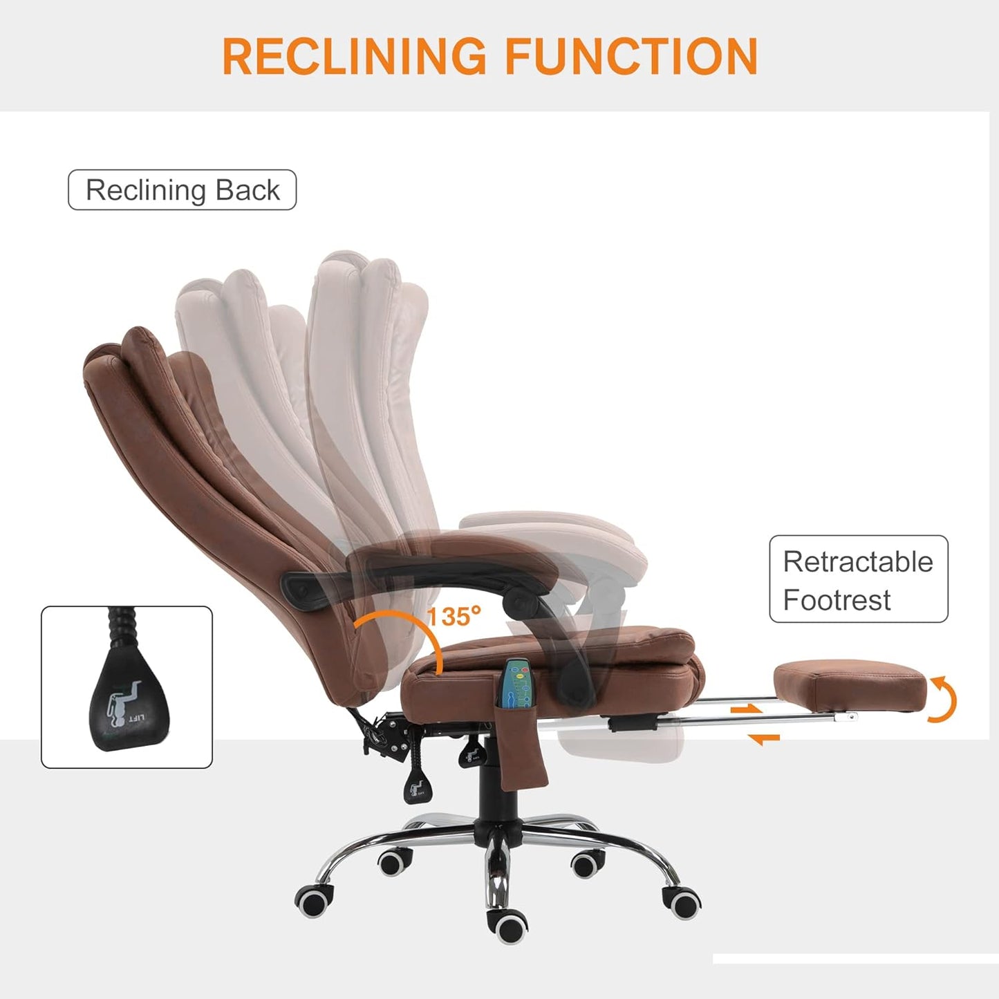 Massage Office Chair with 7-Point Vibration