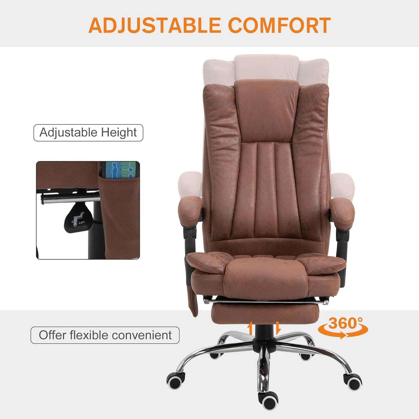Massage Office Chair with 7-Point Vibration