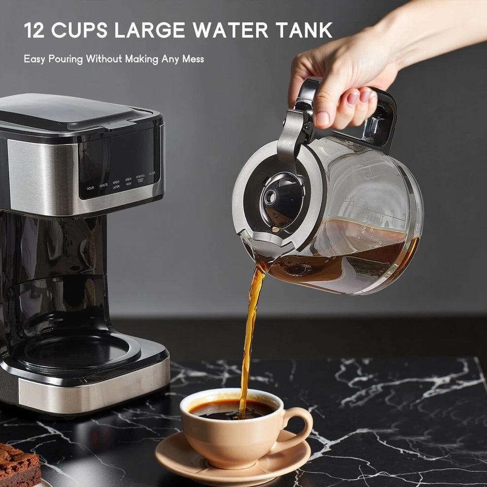 12-Cup Coffee Maker, Iced Coffee, Touch Screen, Strong Brew, Auto Shut-Off