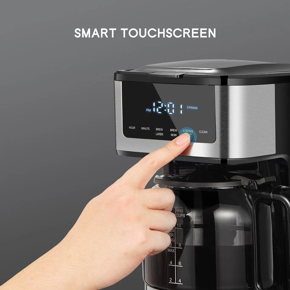 12-Cup Coffee Maker, Iced Coffee, Touch Screen, Strong Brew, Auto Shut-Off