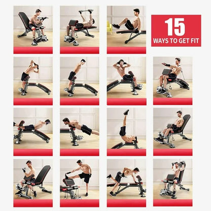 Foldable Heavy-Duty Adjustable Bench with Seven Angles