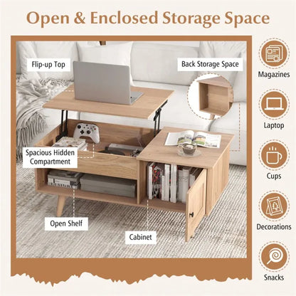 40 Inch Lift Top Coffee Table with Storage