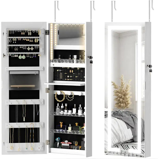 Illuminated Wardrobe Mirror & Jewelry Vault