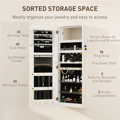 Illuminated Wardrobe Mirror & Jewelry Vault