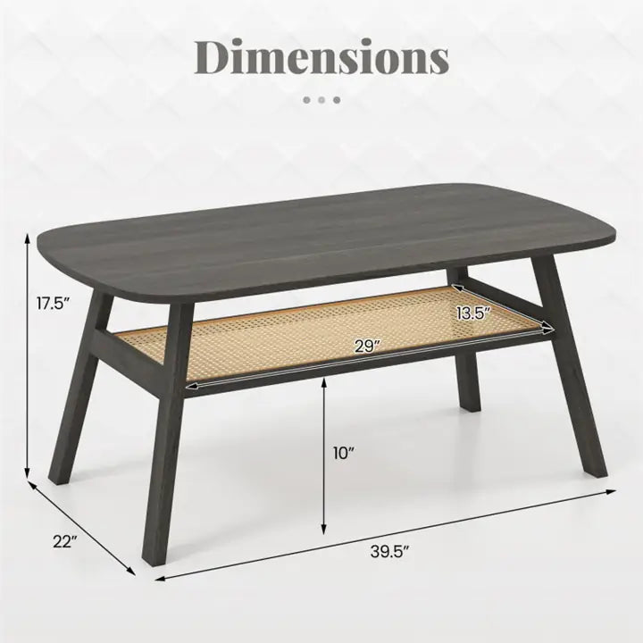 2-Tier Rectangular Center Coffee Table