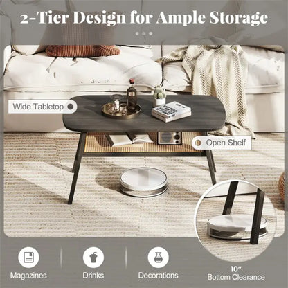 2-Tier Rectangular Center Coffee Table