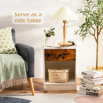 Set of 2 Nightstand with Drawer