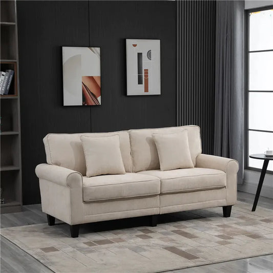 3-Seater Corduroy Sofa - Beige
