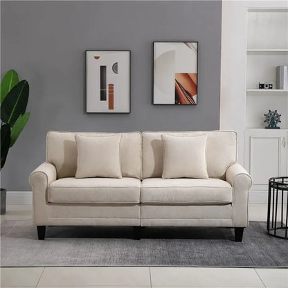3-Seater Corduroy Sofa - Beige