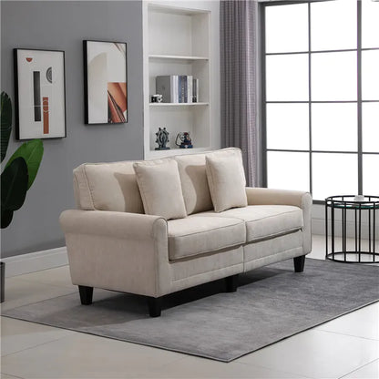 3-Seater Corduroy Sofa - Beige