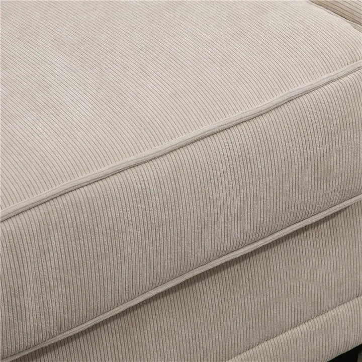 3-Seater Corduroy Sofa - Beige
