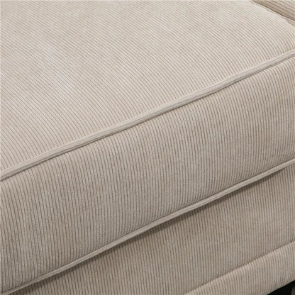 3-Seater Corduroy Sofa - Beige