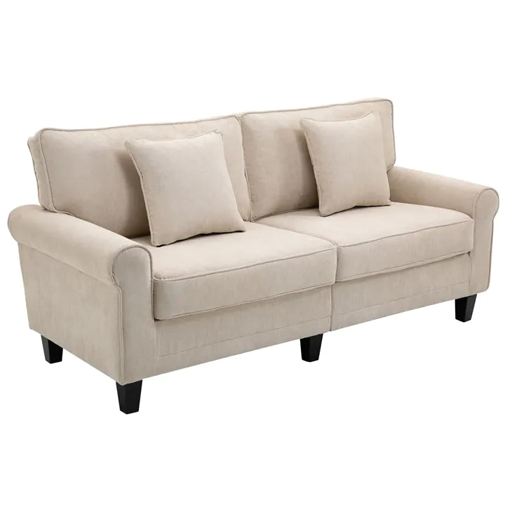 3-Seater Corduroy Sofa - Beige