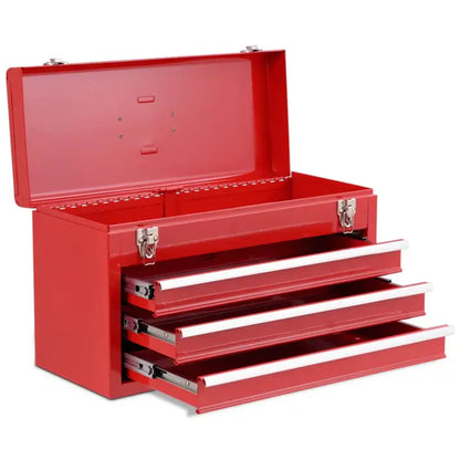 Portable 3 Drawers Mechanic Tool Cabinet Box