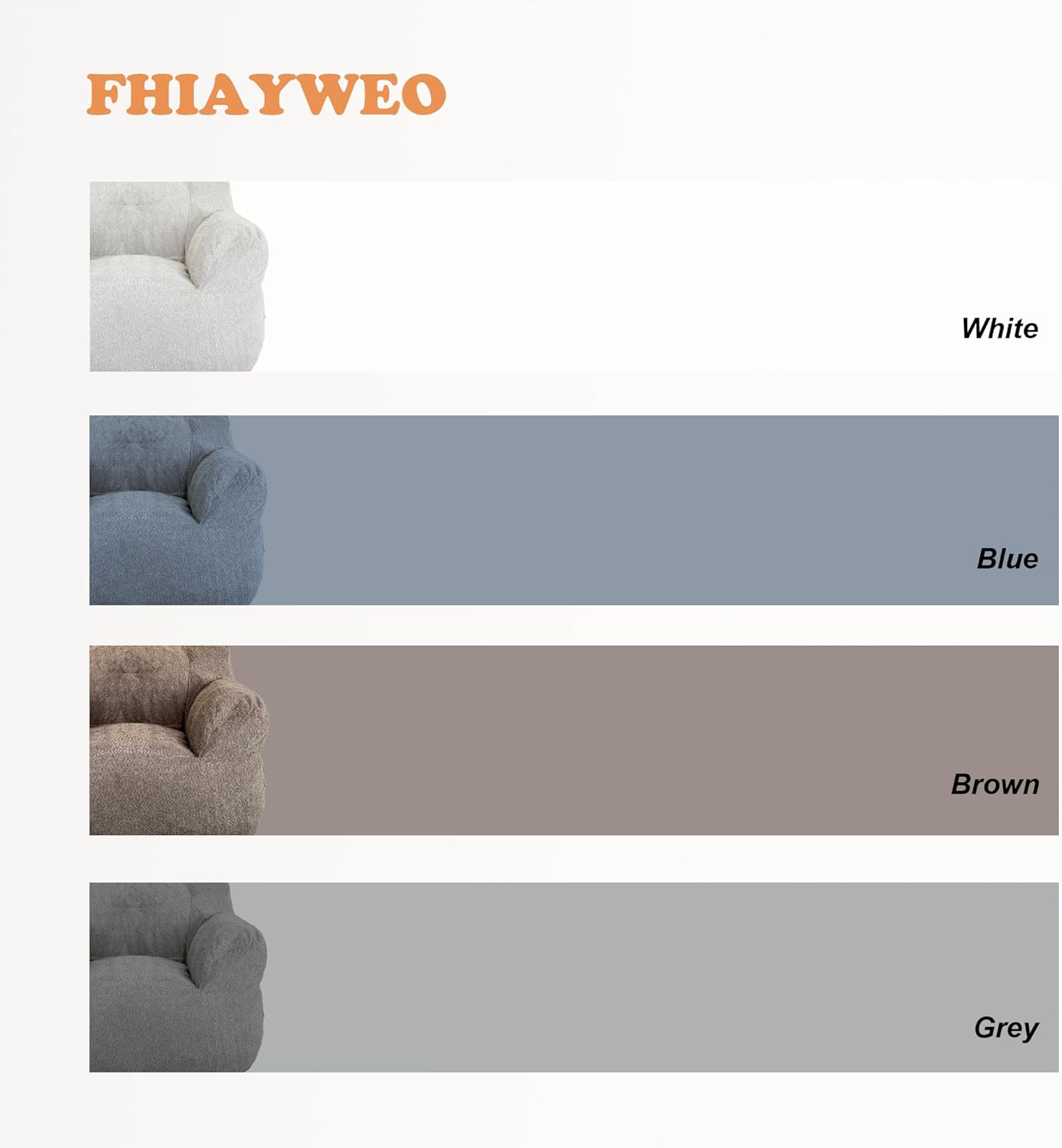 Bean Bag Chair with Filler, Bean Bag Sofa with Tufted Soft Stuffed Filling, Fluffy and Lazy Sofa, Comfy Cozy BeanBag Chairs with Memory Foam for Dorm, Apartment, Living Room (Brown)