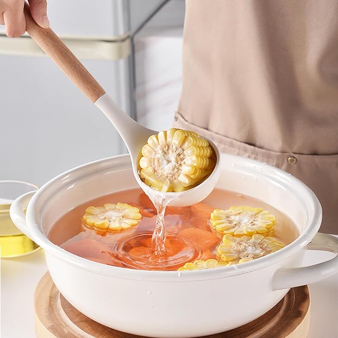 19 Piece Silicone Kitchenware Utensil Set Silicone Kitchen Utensils Set Heat Resistant Non-Stick Cooking Tool with Wooden Handles Silicone Cookware Set