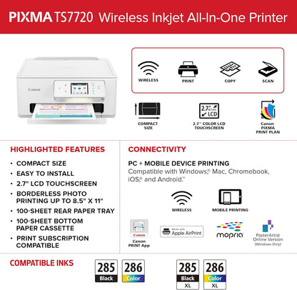 Canon PIXMA TS7720 – Wireless Home All-in-One Printer