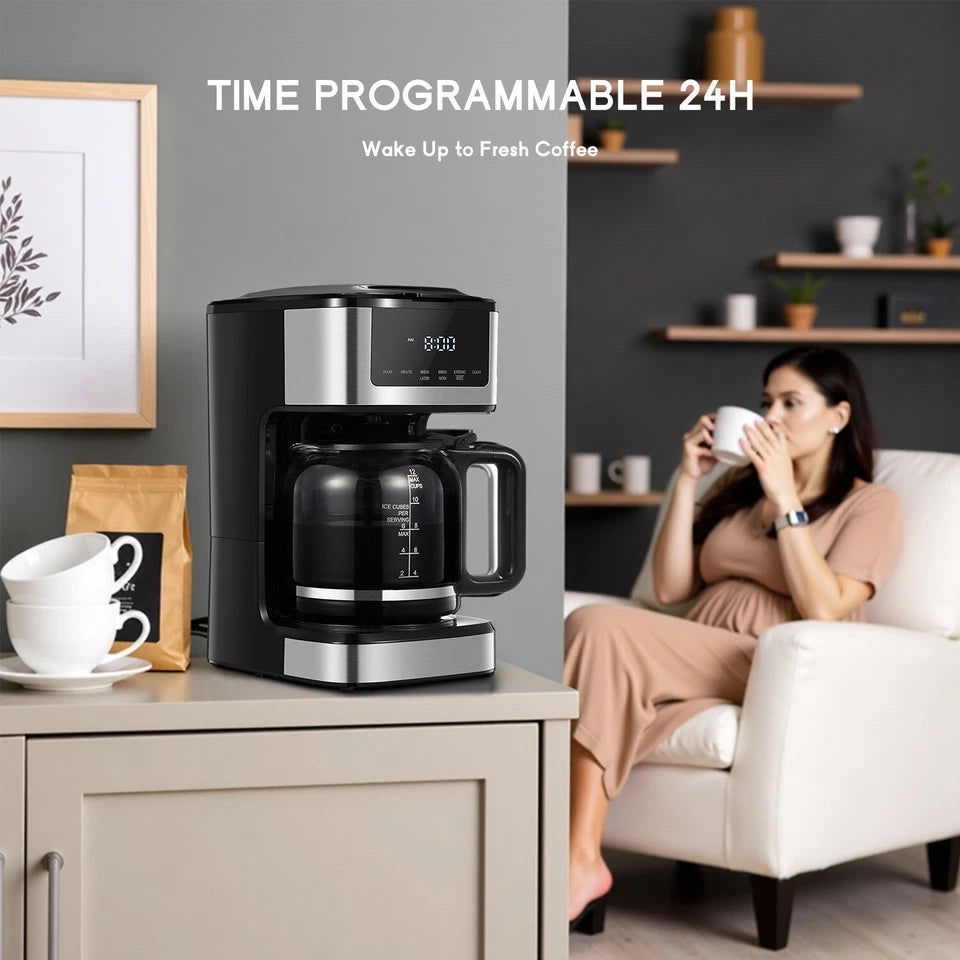 12-Cup Coffee Maker, Iced Coffee, Touch Screen, Strong Brew, Auto Shut-Off