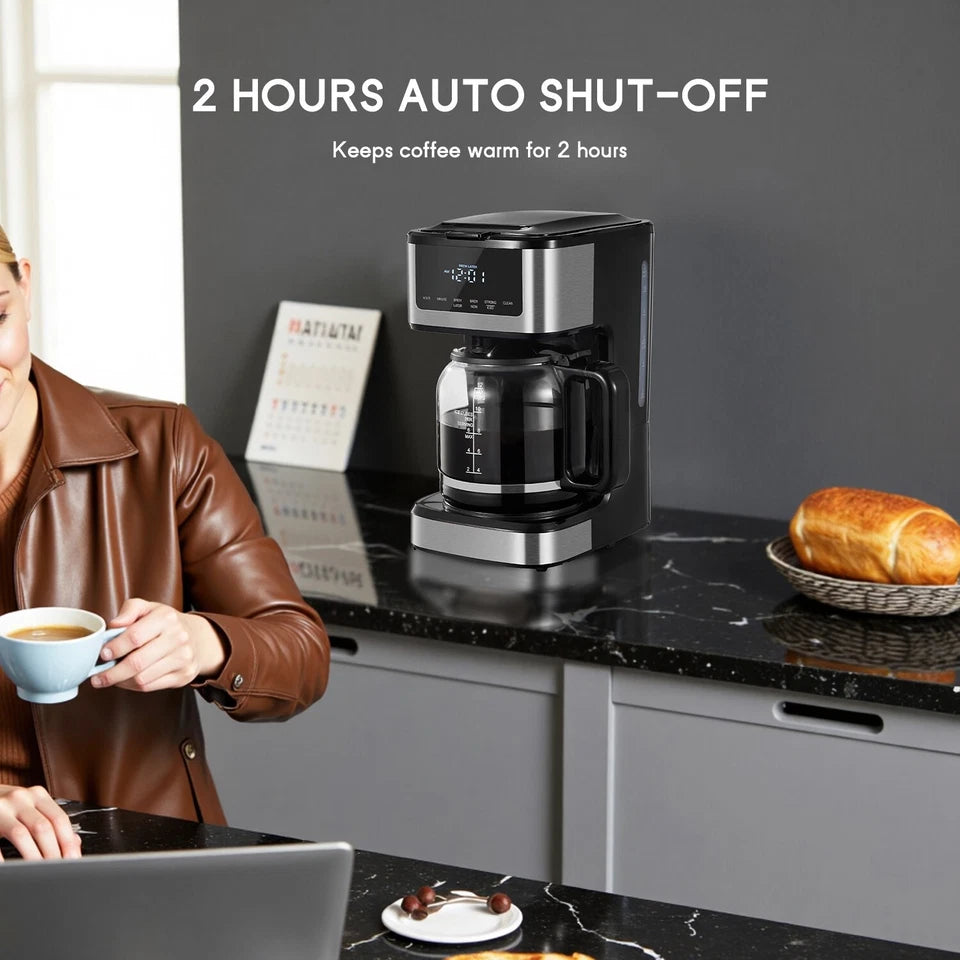 12-Cup Coffee Maker, Iced Coffee, Touch Screen, Strong Brew, Auto Shut-Off