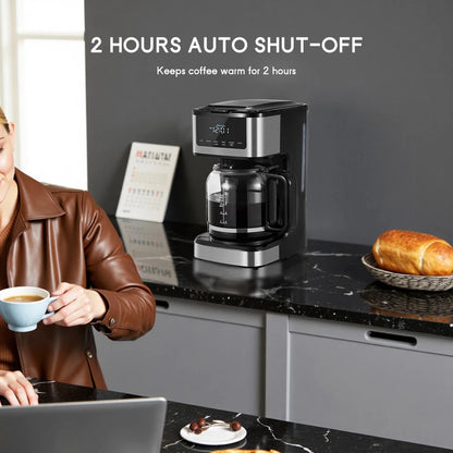 12-Cup Coffee Maker, Iced Coffee, Touch Screen, Strong Brew, Auto Shut-Off