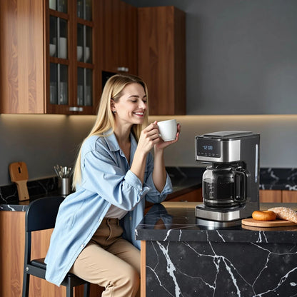12-Cup Coffee Maker, Iced Coffee, Touch Screen, Strong Brew, Auto Shut-Off